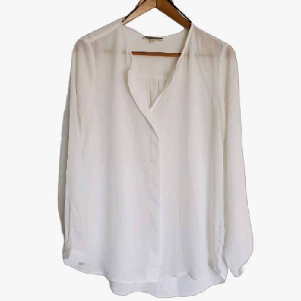 PLEIONE Flowy White Blouse Top Shirt Nordstrom